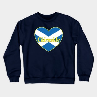 Chirnside Scotland UK Scotland Flag Heart Crewneck Sweatshirt